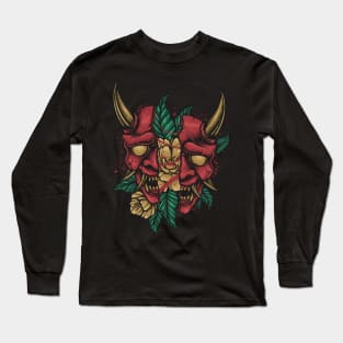 Oni mask flower Long Sleeve T-Shirt